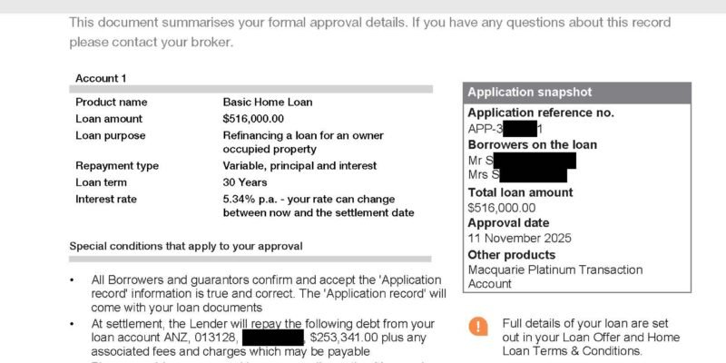 Refinance application approved in just 3 hours.