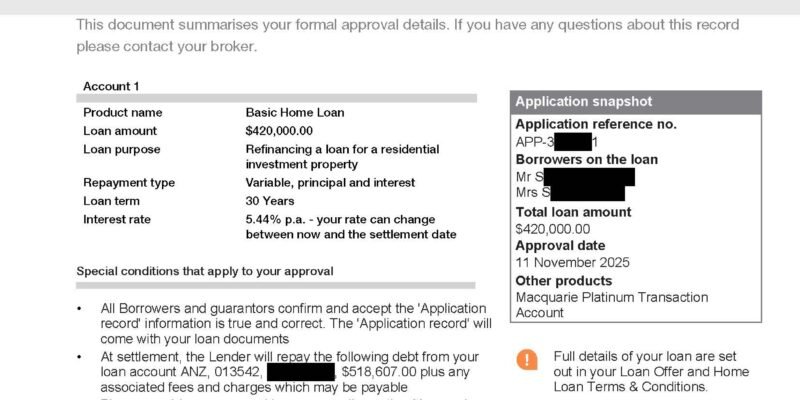 Refinance application approved in just 3 hours.